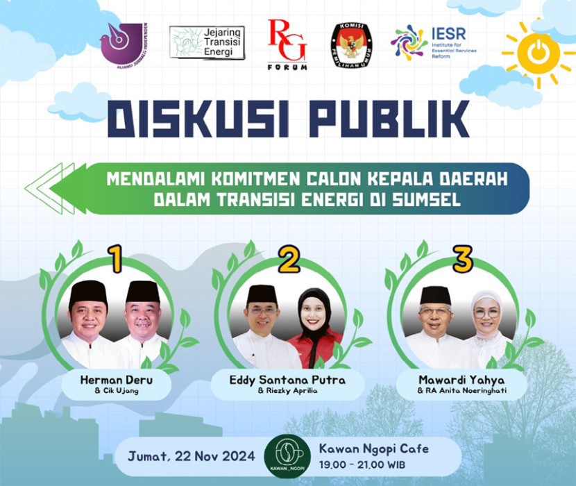 Flyer diskusi publik Transisi Energi. (FOTO: RG Forum)