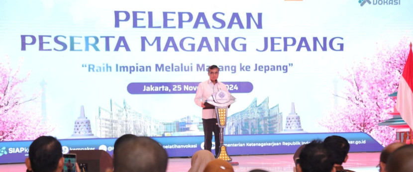 Pelepasan peserta magang Jepang. Foto: Kemnaker