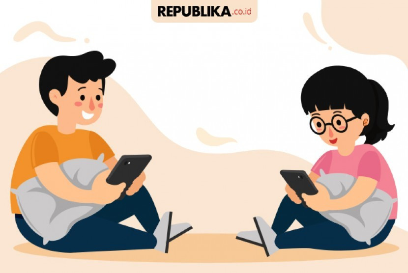 Ilustrasi penggunaan gadget pada anak. Foto: republika.co.id