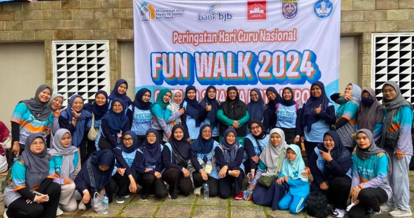 Disdik Kota Depok gelar jalan santai atau fun walk, memperingati HGN 2024. (Foto: Dok Diskominfo Kota Depok)