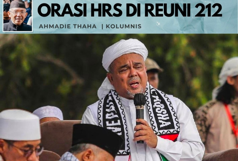 Foto ilustrasi Catatan Cak AT: Orasi HRS di Reuni 212. (Foto: Dok Ruzka)