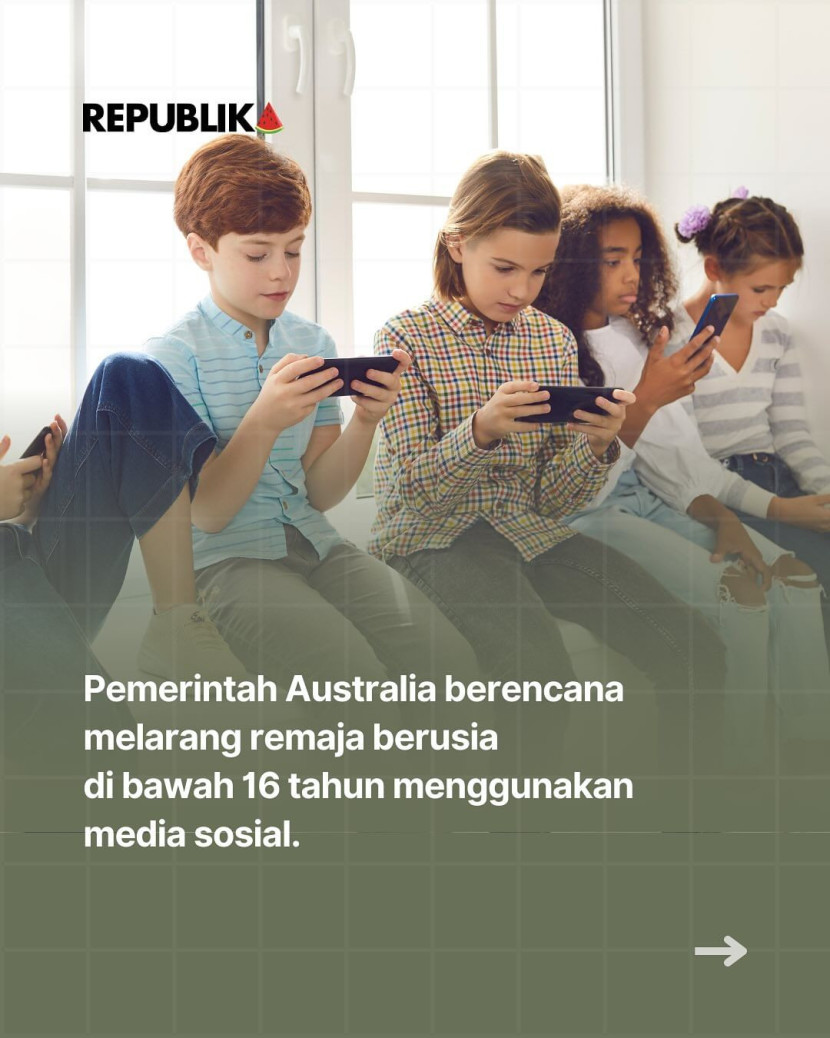 Australia Larang Anak berusia di bawah 16 tahun memakai media sosial. (FOTO: Instagram @republikaonline)