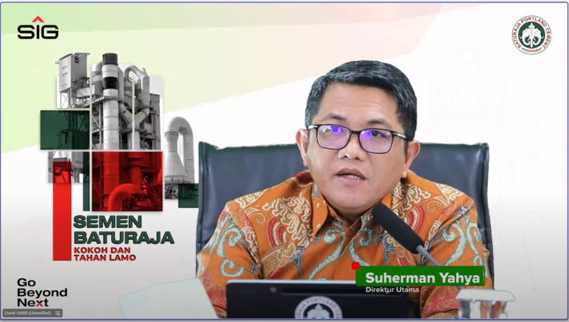 Direktur Utama SMBR Tbk Suherman Yahya pada Public Expose 2024. (FOTO: Humas PT Semen Baturaja)