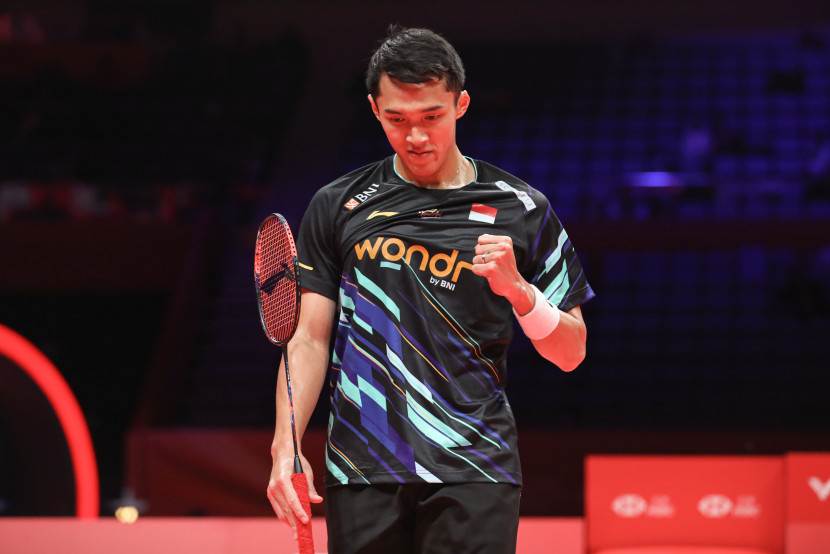 Pemain tunggal putra Indonesia, Jonatan Christie melaju ke semifinal WTF 2024. (PBSI)