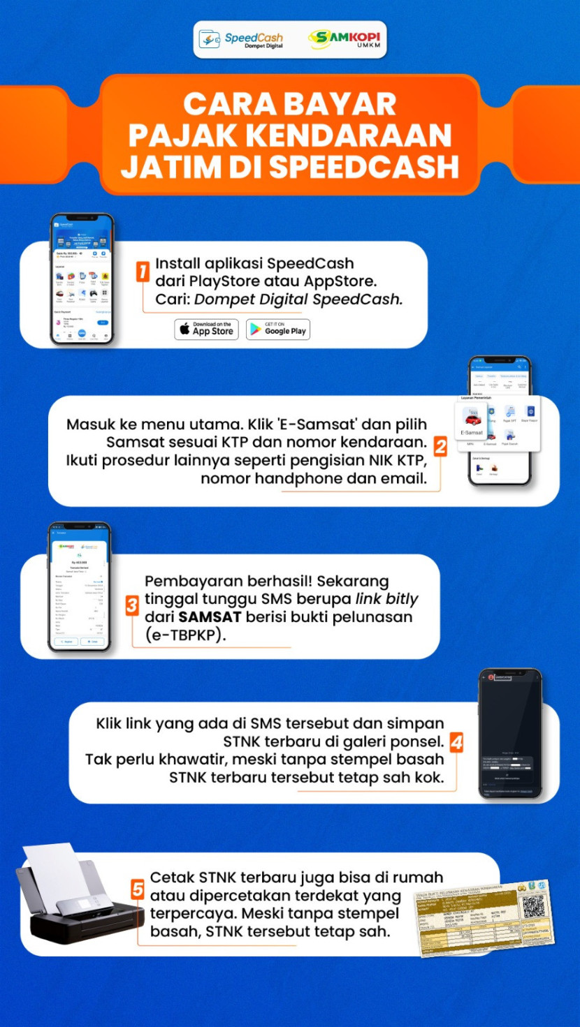 proses pembayaran pajak STNK kendaraan jatim hingga cetak sendiri