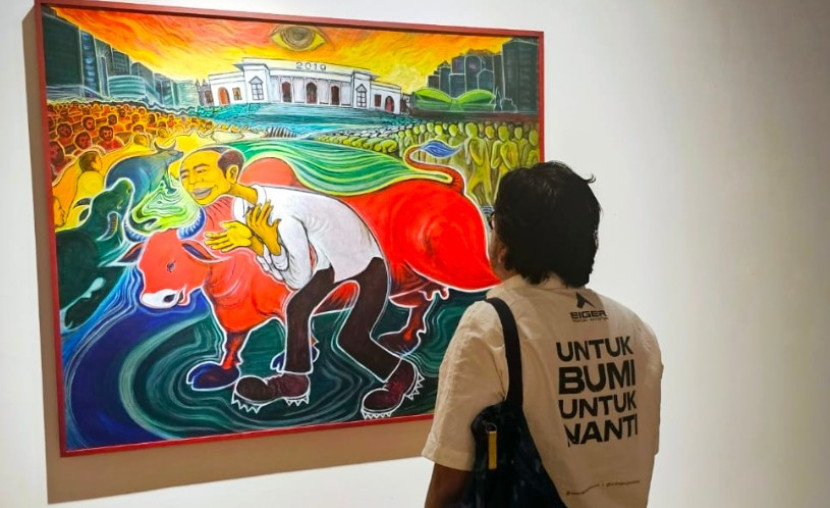 Pembredelan pameran seni rupa pertama di era Presiden Prabowo Subianto terjadi pada pameran lukisan karya Yos Suprapto bertajuk “Kebangkitan: Tanah Untuk Kedaulatan Pangan” di Galeri Nasional, Jakarta (19/12/2024). (Foto: Dok Yos Suprapto)