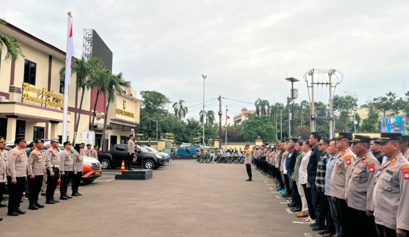 Apel pengaman Nataru 2024/2025 di Polrestro Depok, Selasa (24/12/2024). (Foto: Dok Diskominfo Kota Depok)