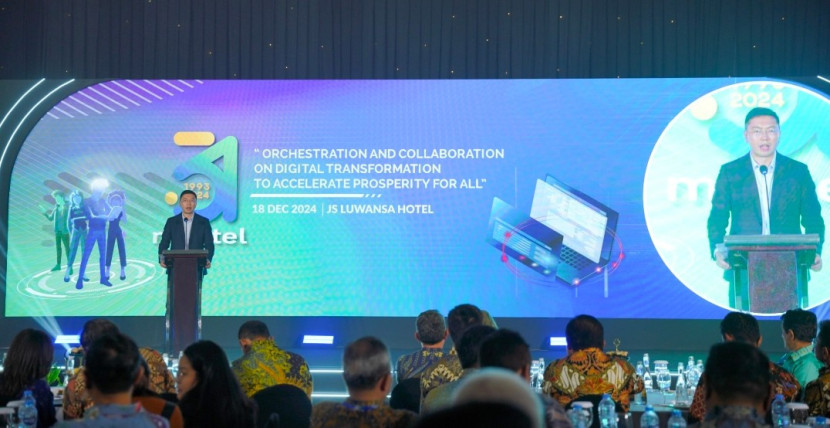 Director of the Business Development Dept, Huawei Optical Business Product Line, Zhou Tao memberikan sambutan HUT MASTEL ke-31. (Foto: Dok MASTEL)