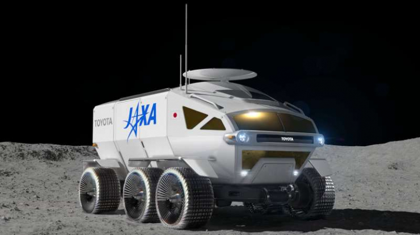 Ilustrasi grafis yang disediakan oleh Toyota Motor Corp ini menunjukkan kendaraan yang disebut Lunar Cruiser untuk menjelajahi permukaan bulan. Gambar: Toyota Motor Corp melalui AP