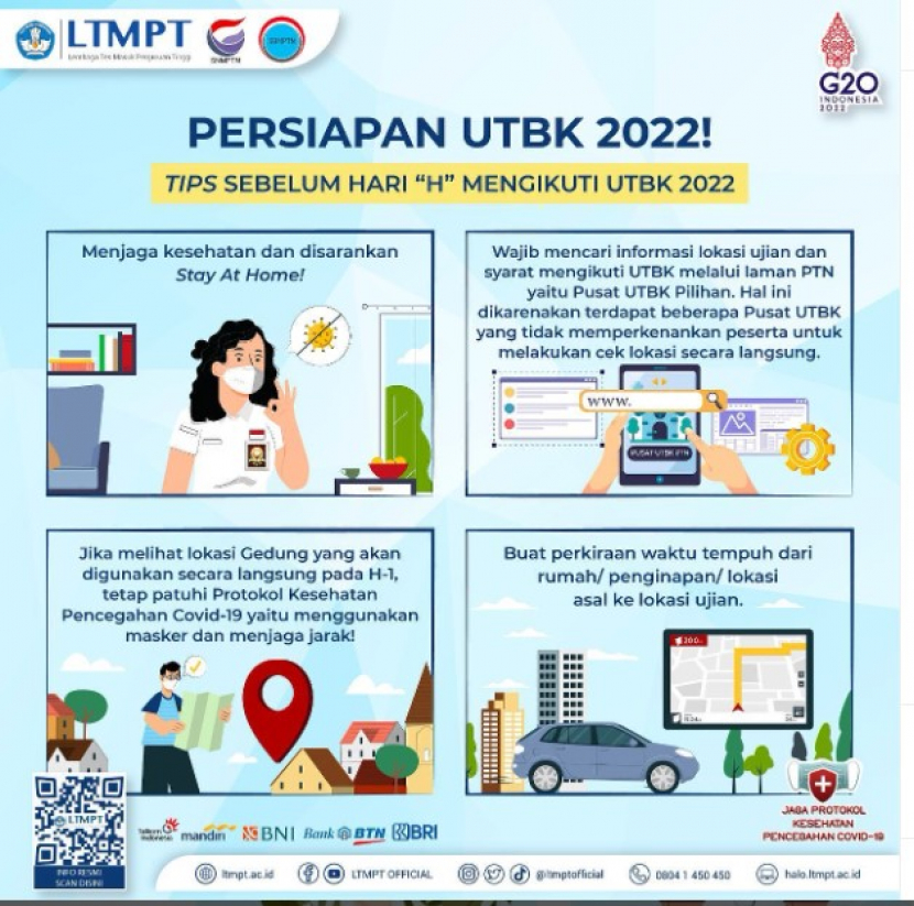 Lembaga Tes Masuk Perguruan Tinggi (LTMPT) memberikan tips menghadapi  UTBK 2022. Foto : ltmpt