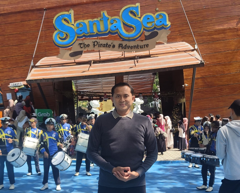 GM Santa Sea Water Theme Park Kota Sukabumi di depan kawasan wisata unggulan Kota Sukabumi, Rabu (1/1/2025).