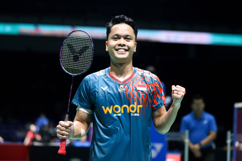 Anthony Sinisuka Ginting menantang Juara Dunia 2023 di babak kedua Malaysia Open 2024. (PBSI)