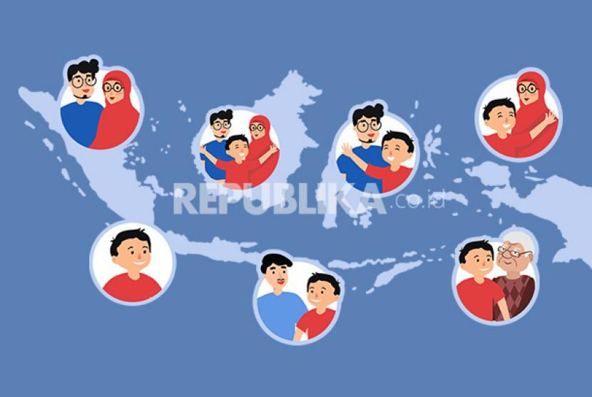 Ilustrasi. Keluarga. Kementerian Pemberdayaan Perempuan dan Perlindungan Anak (KemenPPPA) mengajak orang tua mendidik anak sesuai zaman. Gambar: Republika