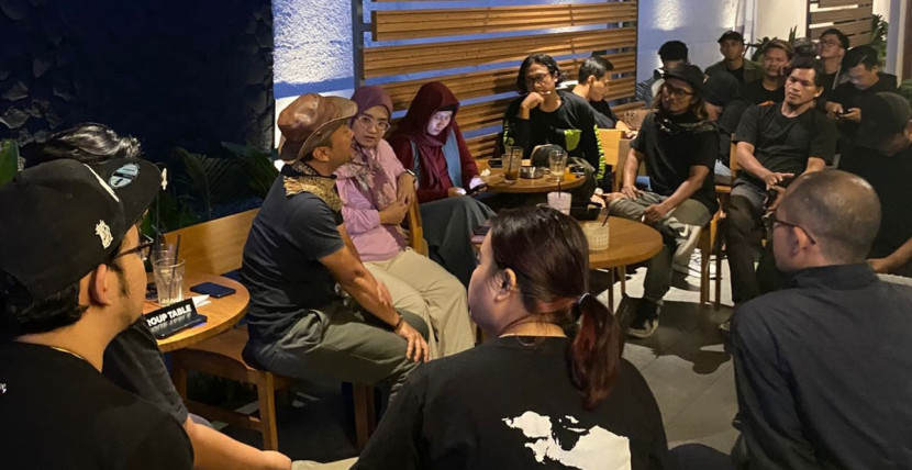 Pertemuan jejaring Indonesia Creative Cities Network (ICCN) yang berasal dari Provinsi Jawa Barat di Jabarano Coffee Dago Bandung pada Sabtu (18/1/2025).