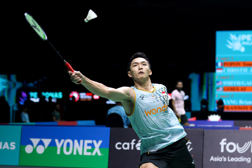 Pemain tunggal putra Jonatan Christie melangkah ke perempat final Indonesia Masters 2025. (PBSI)