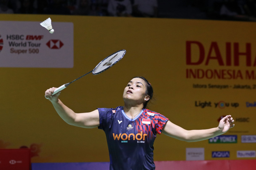 Pemain tunggal putri Gregoria Mariska Tunjung memutuskan mundur di babak perempat final Indonesia Masters 2025. (PBSI)