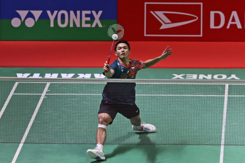 Pemain tunggal putra Jonatan Christie melangkah ke semifinal Indonesia Masters 2025. (PBSI)