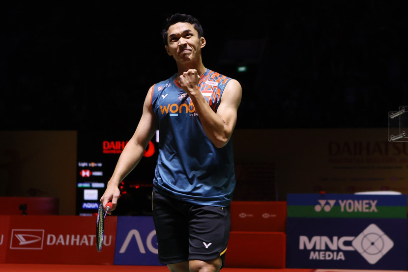 Pemain tunggal putra Jonatan Christie kalah di babak final Indonesia Masters 2025. (PBSI)