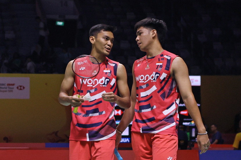 Pasangan ganda putra Daniel Marthin/Muhammad Shohibul Fikri melangkah ke babak kedua Thailand Masters 2025. (PBSI)