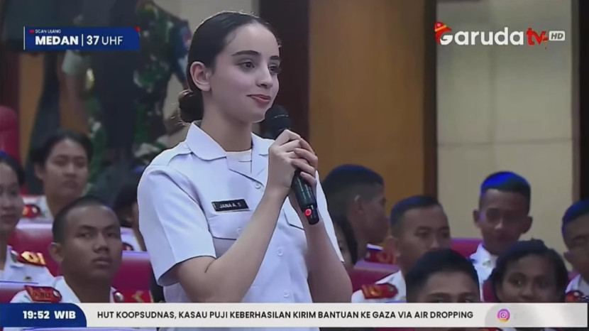 Mahasiswa asal Palestina di Unhan, Jana Abu Salha. Sumber: Seputar Militer