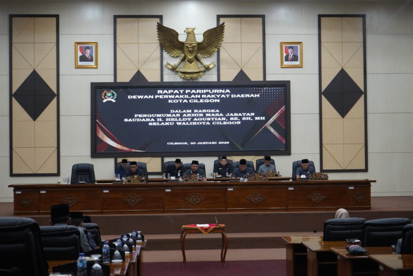 Rapat Paripurna DPRD Kota Cilegon masa akhir jabatan Wali Kota Cilegon Helldy Agustian. Foto: Diskominfo Kota Cilegon