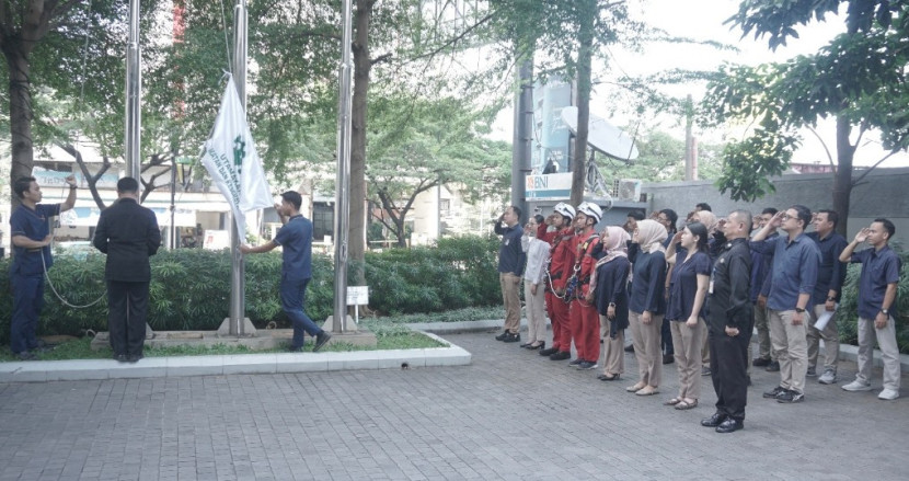 Peringatan Bulan K3 2025 di halaman Evenciio Apartemen Depok. (Foto: Dok RUZKA INDONESIA)