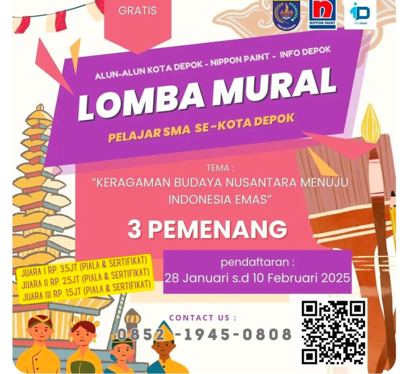 Flayer Lomba Mural untuk pelajar se-Jabodetabek. (Foto: Dok RUZKA INDONESIA)