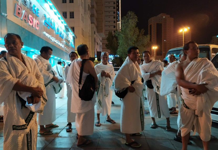 Sejumlah jamaah haji Indonesia bersiap melaksanakan umrah. (Dok.sajada.id)