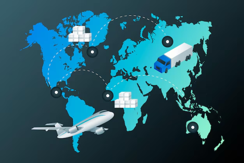 Ilustrasi rantai pasok logistik, pertimabngan isu ini. Sumber: Freepik.