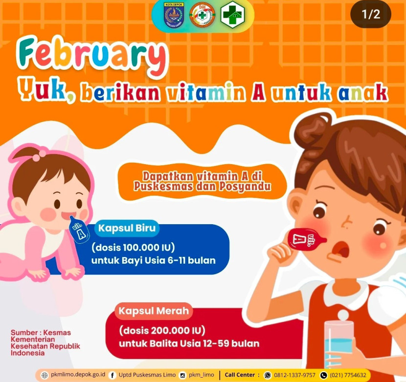 Flayer Februari Bulan Pemberian Vitamin A untuk Balita. (Foto: Dok RUZKA INDONESIA)