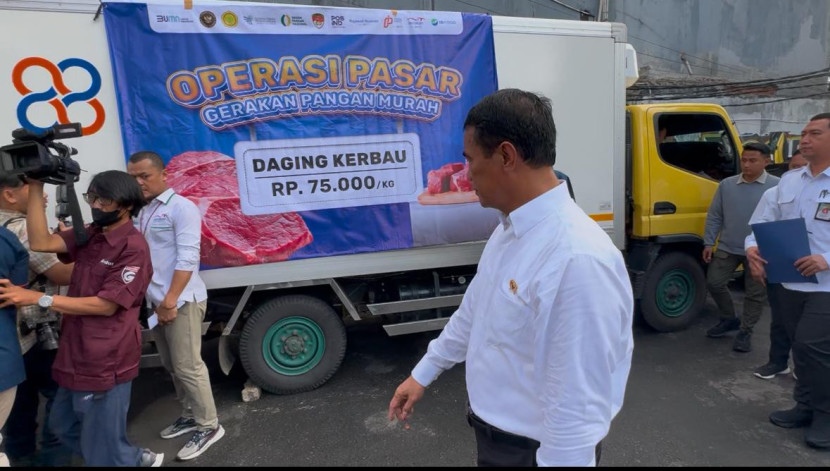 Mentan Amran pastikan harga daging kerbau di operasi pasar jauh lebih murah Sumber:dok Humas Kementan