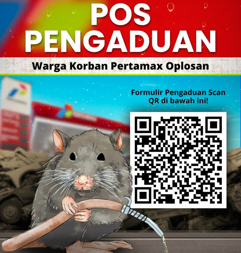 Flayer pos pengaduan warga korban Pertamax oplosan. (Foto: Dok RUZKA INDONESIA) 