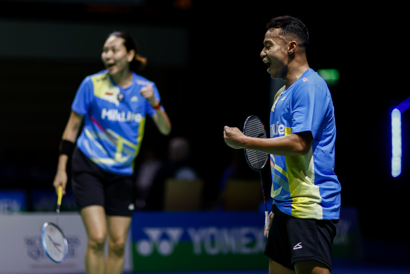 Pasangan baru Rehan Naufal Kusharjanto/Gloria Emmanuelle Widjaja melangkah ke babak final German Open 2025. (PBSI/Badmintonphoto/Yang Shaochen)