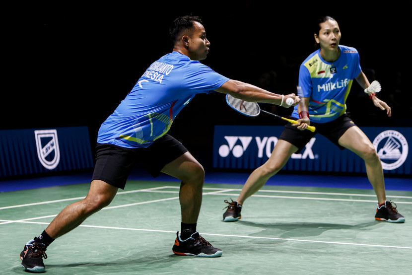 Pasangan Rehan Naufal Kusharjanto/Gloria Emmanuelle Widjaja melangkah ke babak final German Open 2025. (PBSI/Badmintonphoto/Yang Shaochen)