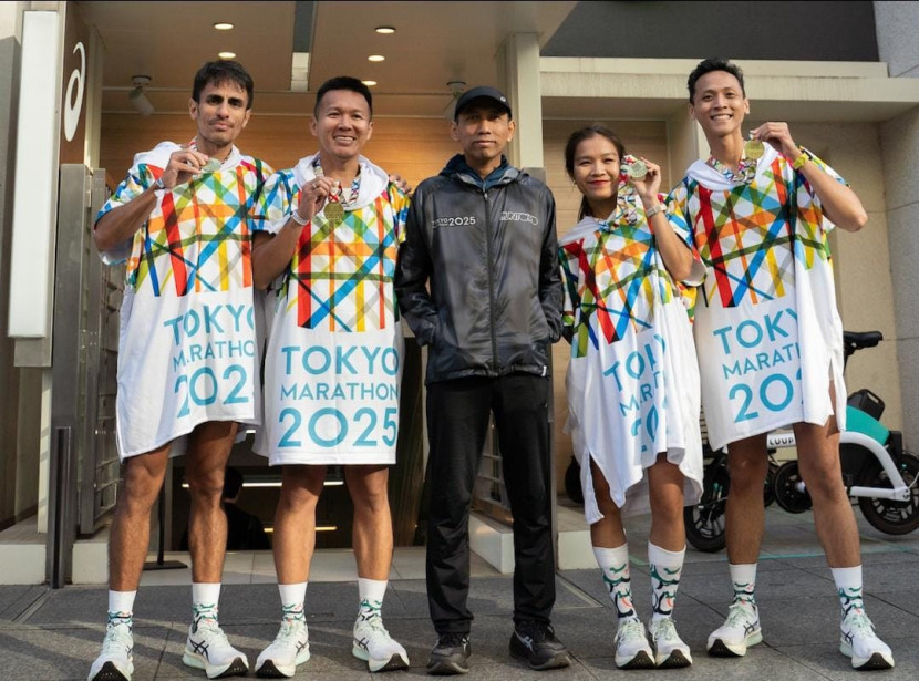 Danar Guritno, Glenda Vyona, Jasment, dan Naufal Rahman terpilih mengikuti Tokyo Marathon 2025. (Foto: ASICS) 