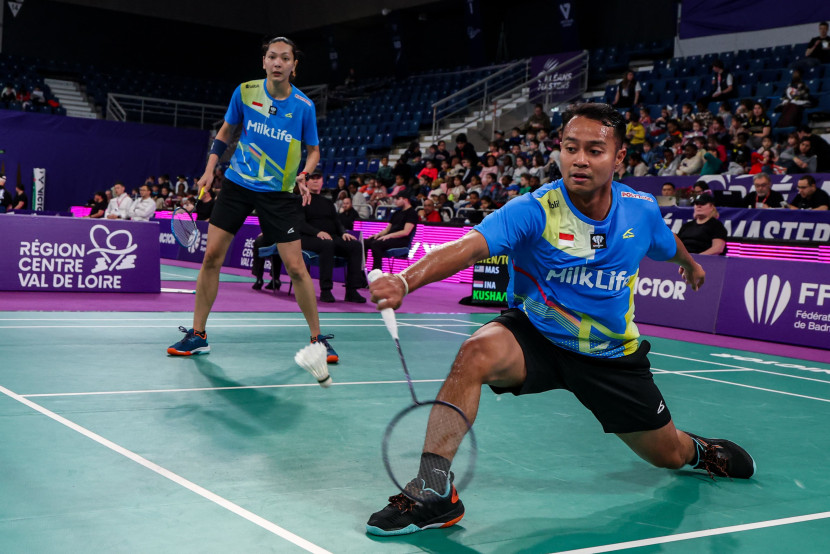 Pasangan baru Rehan Naufal Kusharjanto/Gloria Emmanuelle Widjaja melangkah ke babak final Orleans Masters 2025. (PBSI/Badmintonphoto/Raphael Sachetat)