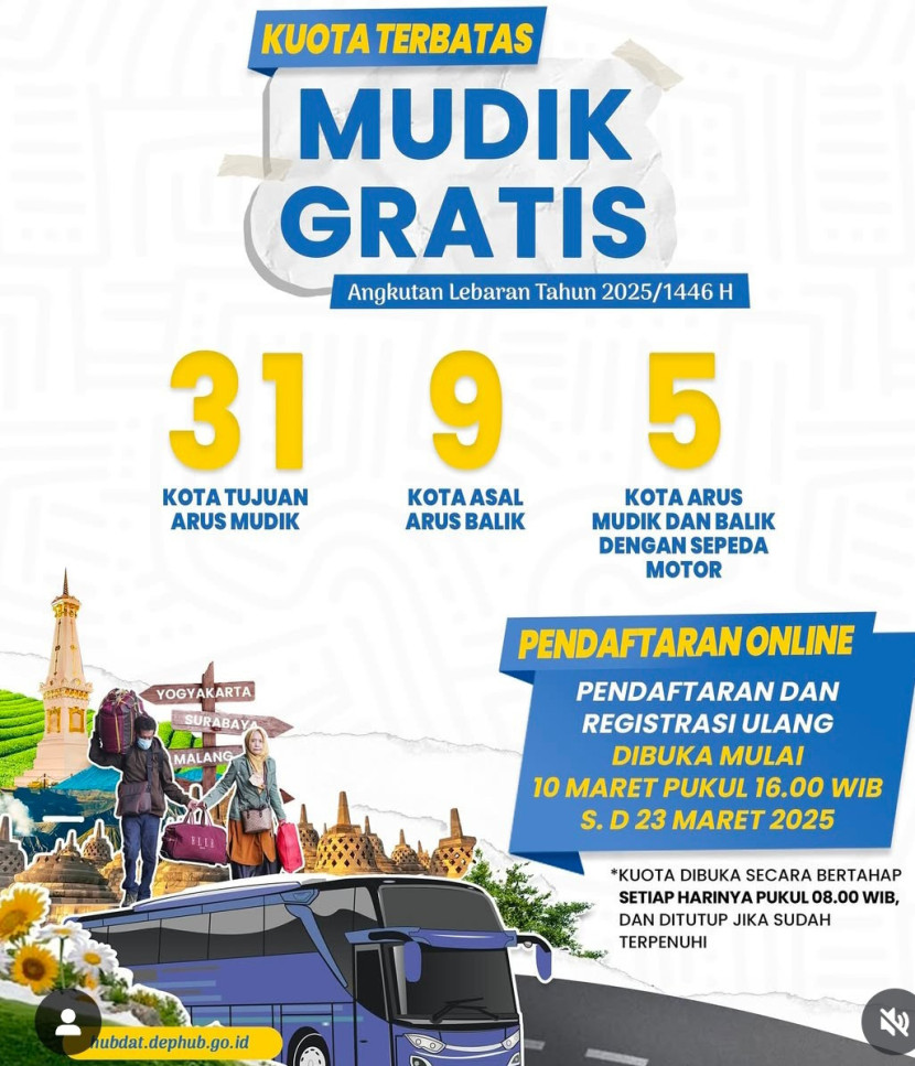 Flayer Mudik Gratis Kemenhub 2025. (Foto: Dok RIZKA. INDONESIA) 