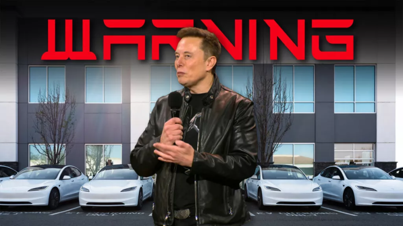 Foto Elon Musk dengan Jajaran Tesla (Doc. Carscoops).