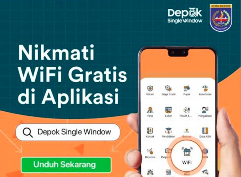 Flayer WiFi gratis Depok Single Window (DSW). (Foto: Dok RUZKA INDONESIA) 