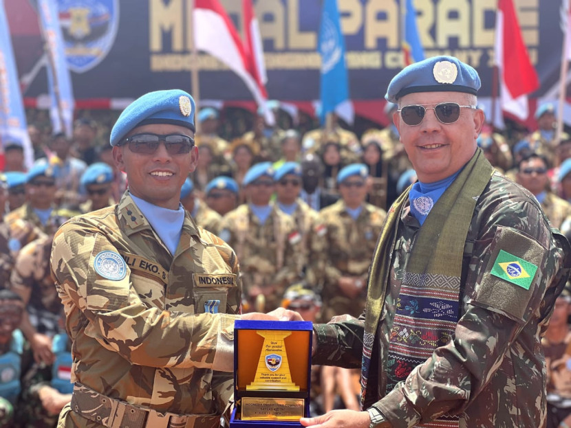 Satgas Kizi TNI meraih Medali Kehormatan PBB. Sumber: Puspen TNI