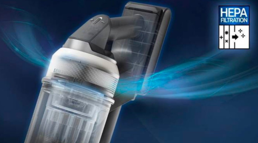 Vacuum Samsung Bespoke AI Jet™ Lite dengan HEPA Filtration System menjaga udara tetap bersih dari bulu hewan dan partikel mikro pemicu alergi. (Foto: Dok Samsung)
