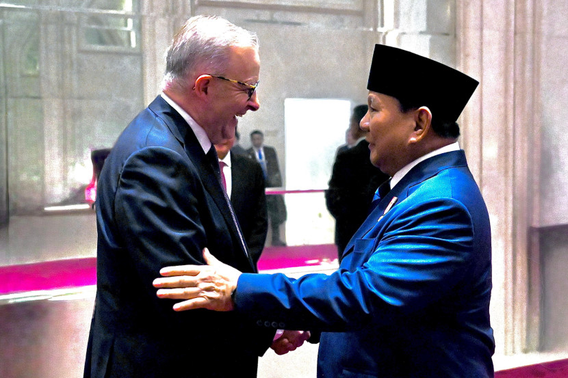Presiden Prabowo Subianto mengunjungi hotel tempat Perdana Menteri Australia Anthony Albanese mengingap. Sumber: BPMI Setpres