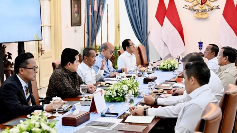 Presiden Prabowo pimpin Ratas hilirisasi. (BPMI Setpres/ Cahyo)