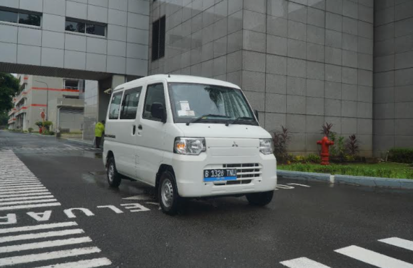 Tampak Mitsubishi L100 EV yang berbasis teknologi elektrifikasi. dok MMKSI