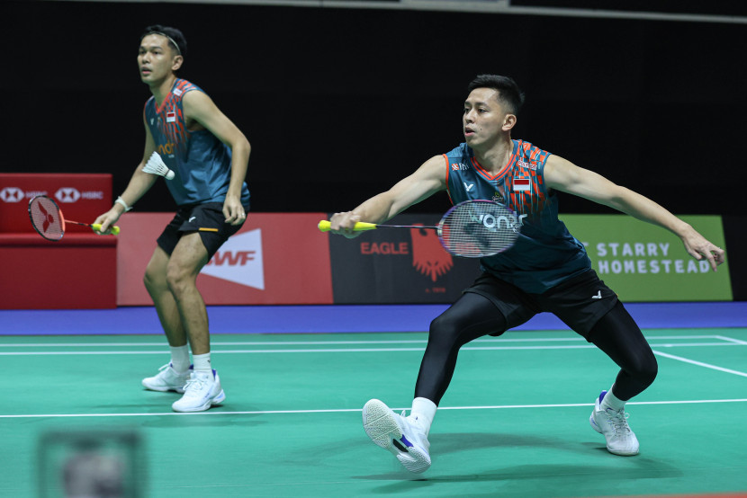 Pasangan ganda putra Fajar Alfian/Muhammad Rian Ardianto melangkah ke babak kedua Singapore Open 2025.