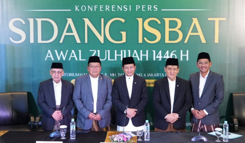 Konpres sidang Isbat penetapan awal Dzulhijjah 1446 H. (Kemenag)