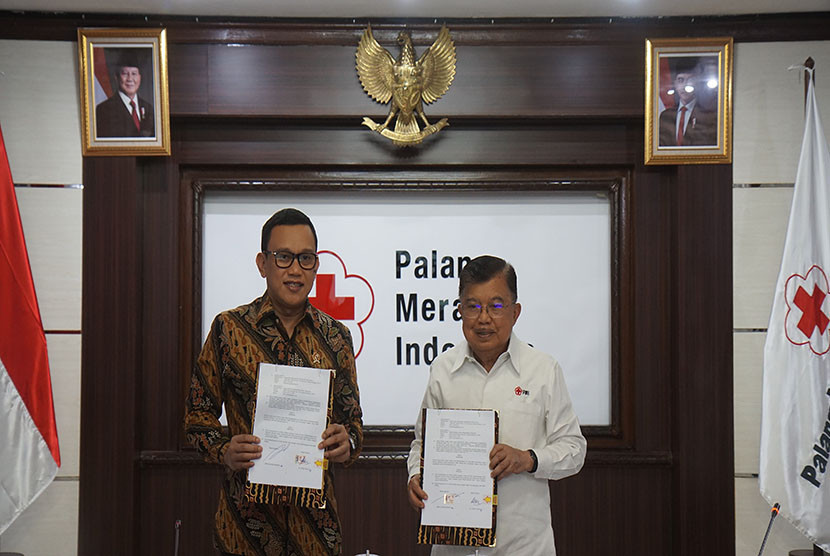 Kerja sama Menteri Pelindungan Pekerja Migran Indonesia/Kepala P2MI, Abdul Kadir Karding dan Ketua Umum PMI, M. Jusuf Kalla terkait pekerja migran Sumber:dok PMI