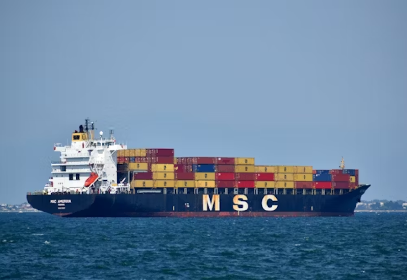Kapal kargo MSC. Sumber: Unsplash/ Athanasios Papazacharias