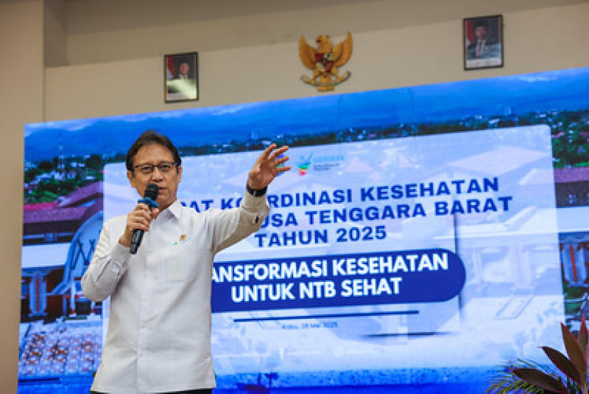 Menteri Kesehatan RI Budi Gunadi Sadikin saat menghadiri Rapat Koordinasi Kesehatan Tahun 2025 di Prov.NTB