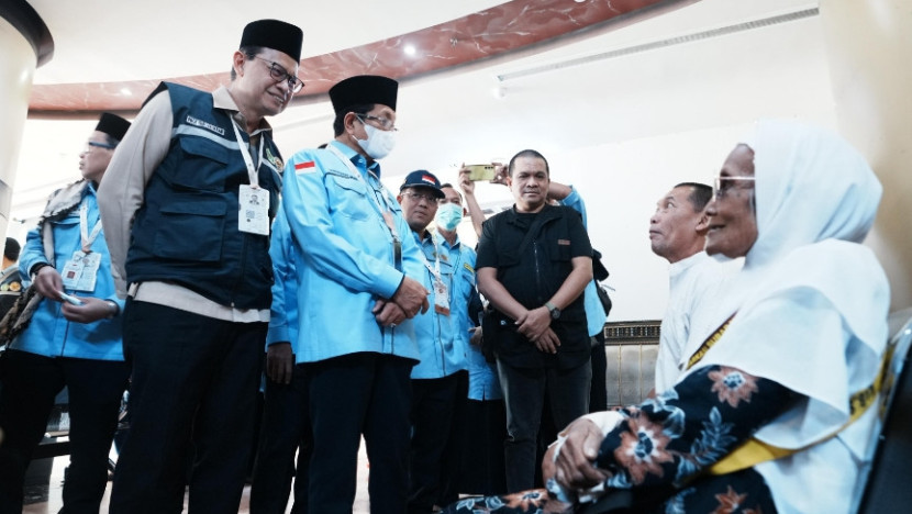 Menag Nasaruddin Umar bersama rombongan Amirul Hajj dan Timwas Haji DPR kunjungi KKHI, Selasa 3/6/2025.